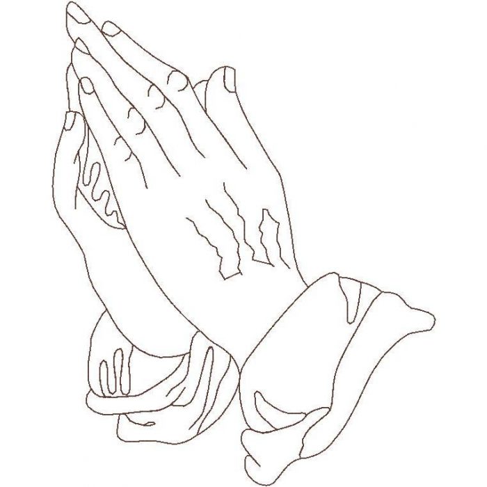 Lg Outline Praying Hands - Tiedemann-Bevs